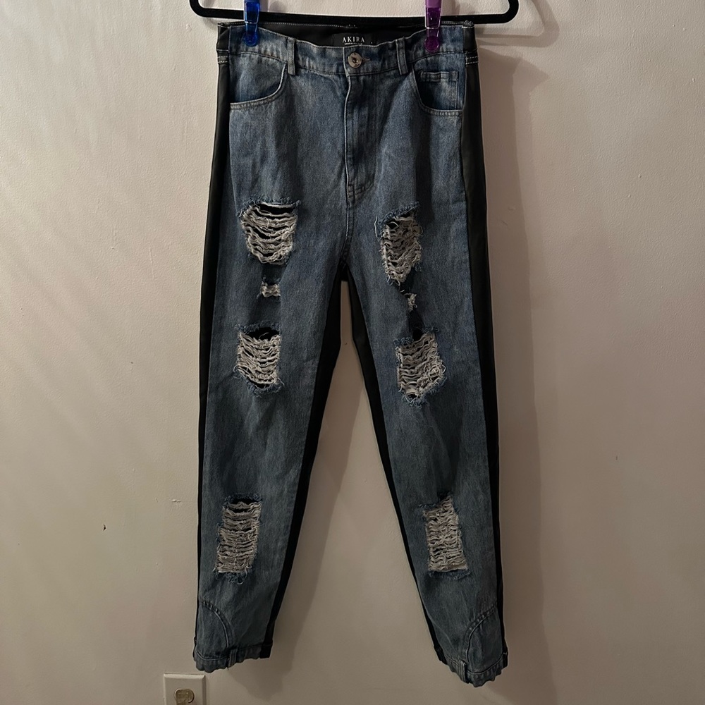 Akira leather jeans